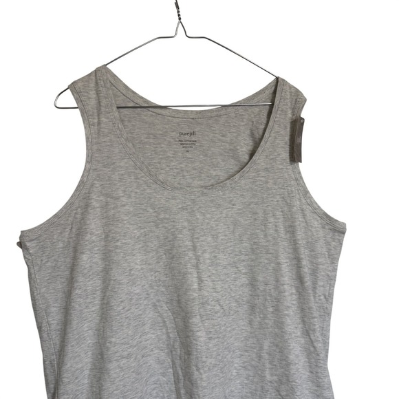 NWT Pure Jill Womens XL Light Grey Pima Cotton Tank Top Basic Essential - Picture 5 of 9